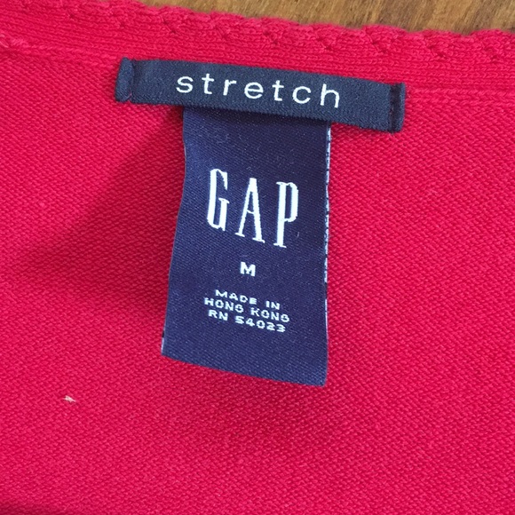 GAP Button Down 3/4 Sleeve Red Cardigan Top Medium - Picture 2 of 8